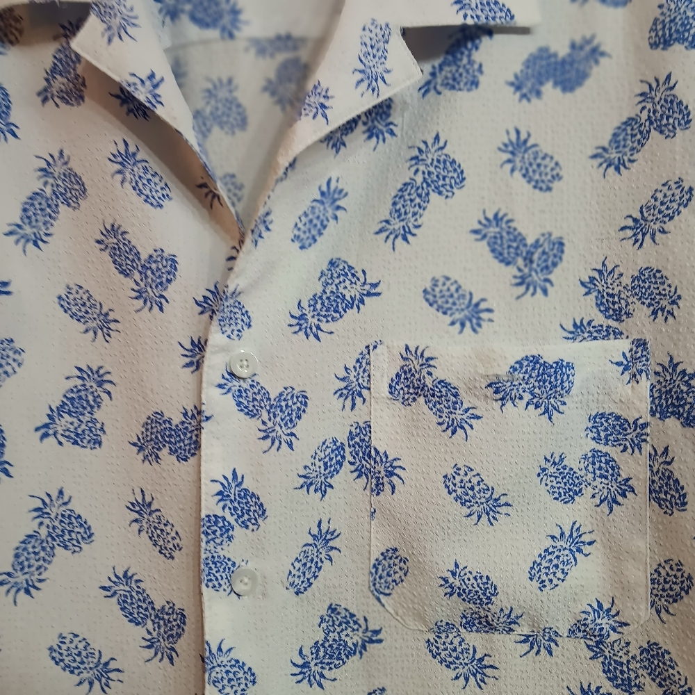 Saddlebred Button Down Pineapple Print Shirt - Si… - image 3